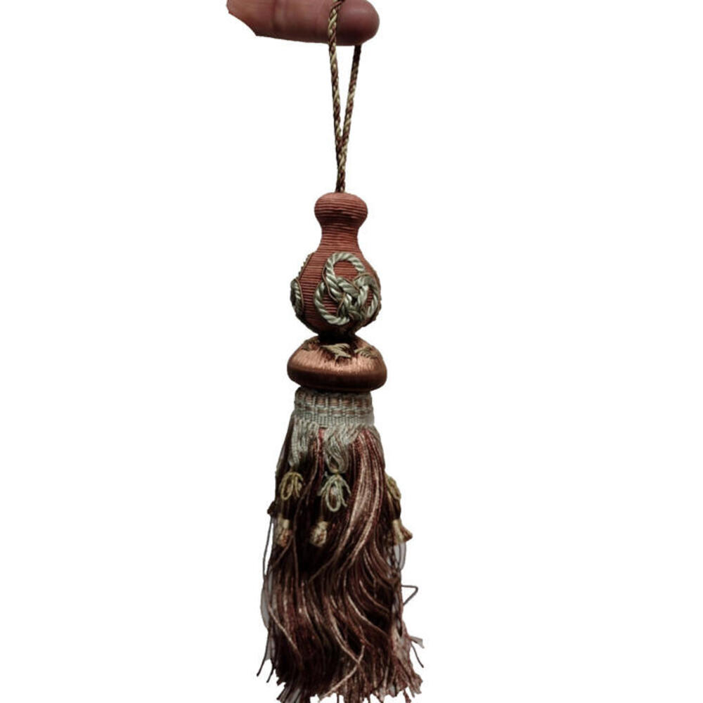 Vintage Rust Terra KEY TASSEL 8 inch Fine Fringe Corded Baroque New 4 Home Decor